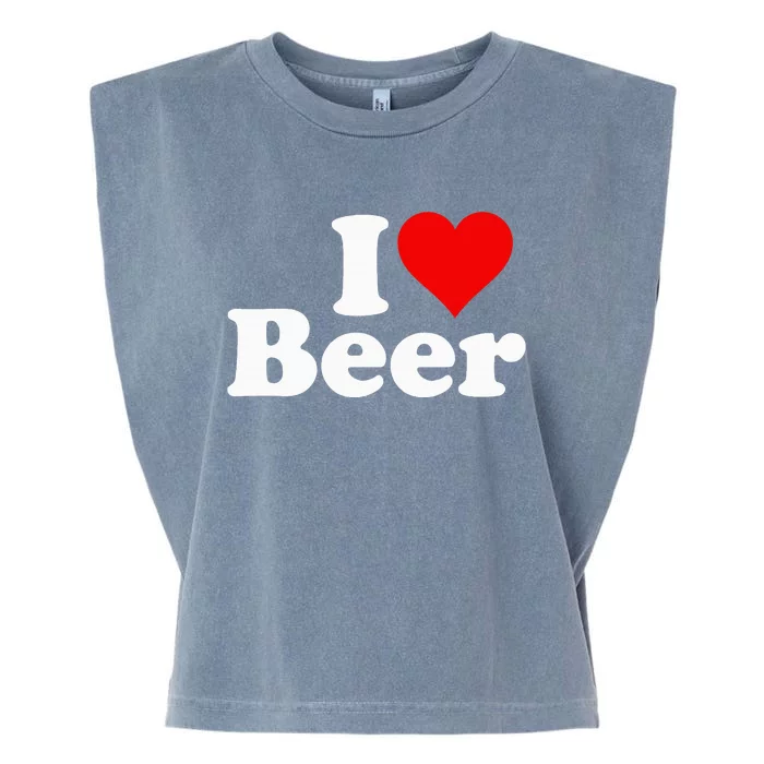 I Love Beer I Heart Beer Garment-Dyed Women's Muscle Tee