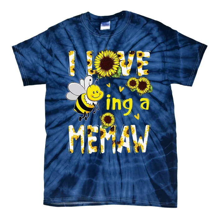 I Love Being A Memaw Sunflower Bee, Mother's Day Tie-Dye T-Shirt