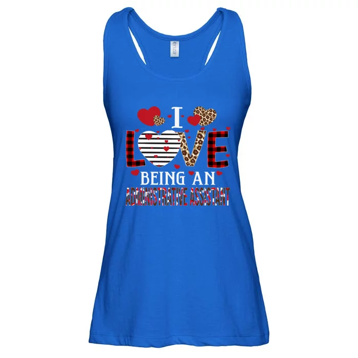 I Love Being An Administrative Assistant Red Plaid Gift Ladies Essential Flowy Tank