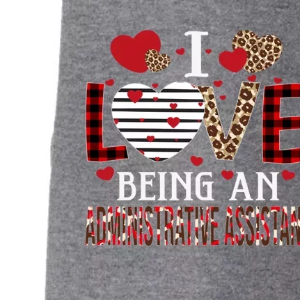 I Love Being An Administrative Assistant Red Plaid Gift Doggie 3-End Fleece Hoodie