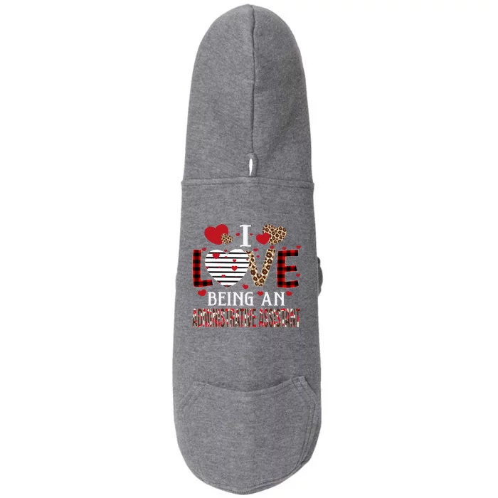 I Love Being An Administrative Assistant Red Plaid Gift Doggie 3-End Fleece Hoodie