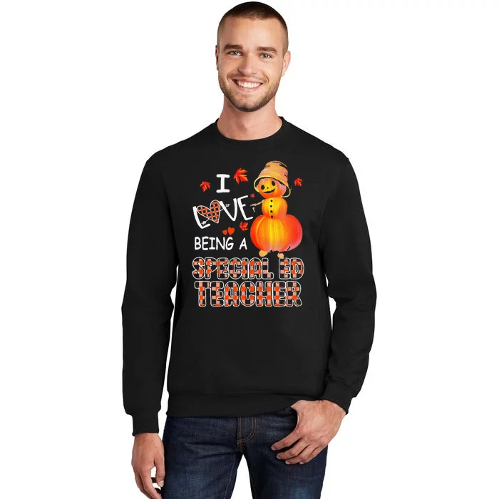 I Love Being A Special Ed Teacher Pumpkin Autumn Leopard Sweatshirt