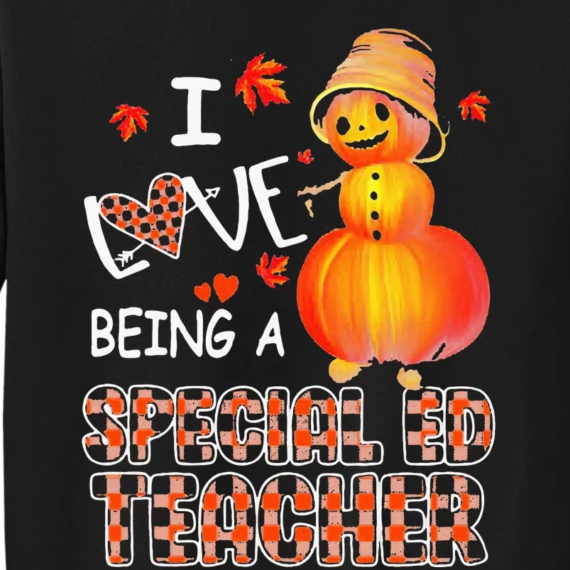 I Love Being A Special Ed Teacher Pumpkin Autumn Leopard Sweatshirt