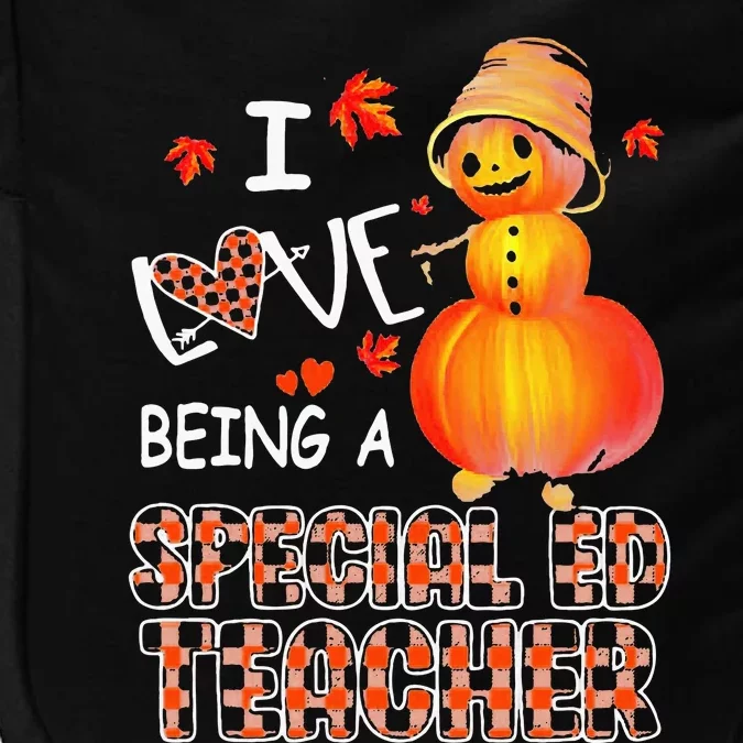 I Love Being A Special Ed Teacher Pumpkin Autumn Leopard Impact Tech Backpack