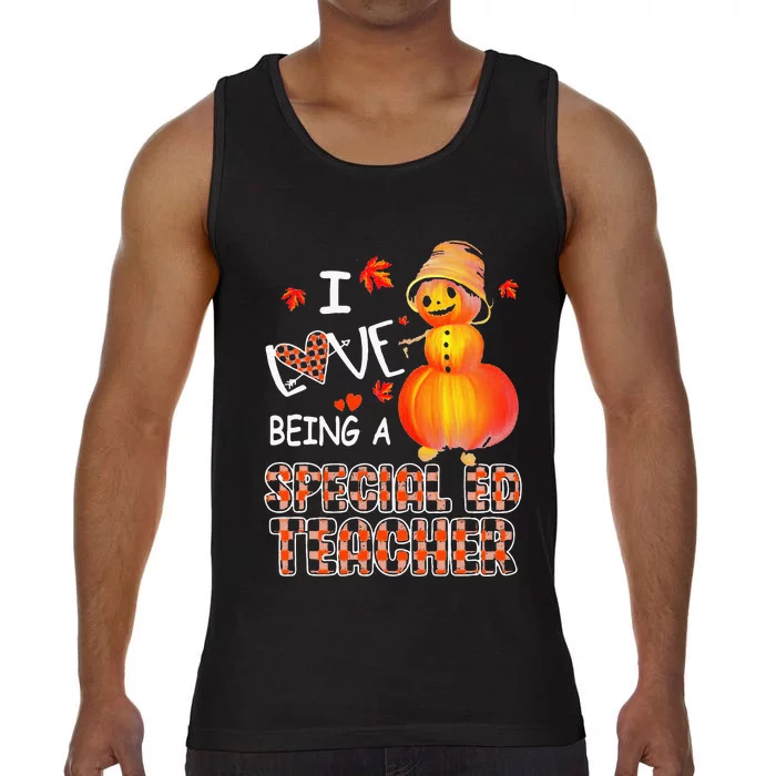 I Love Being A Special Ed Teacher Pumpkin Autumn Leopard Comfort Colors® Tank Top