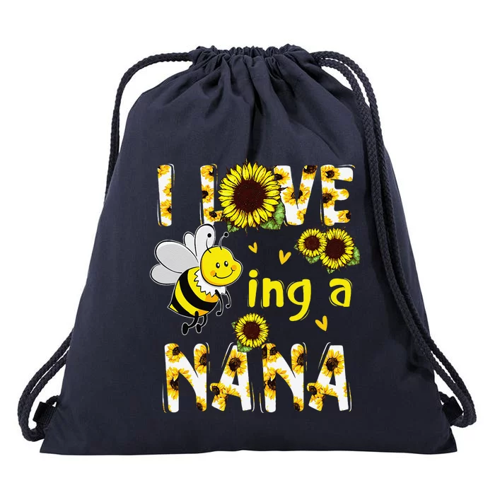 I Love Being A Nana Sunflower Bee, Mother's Day Drawstring Bag