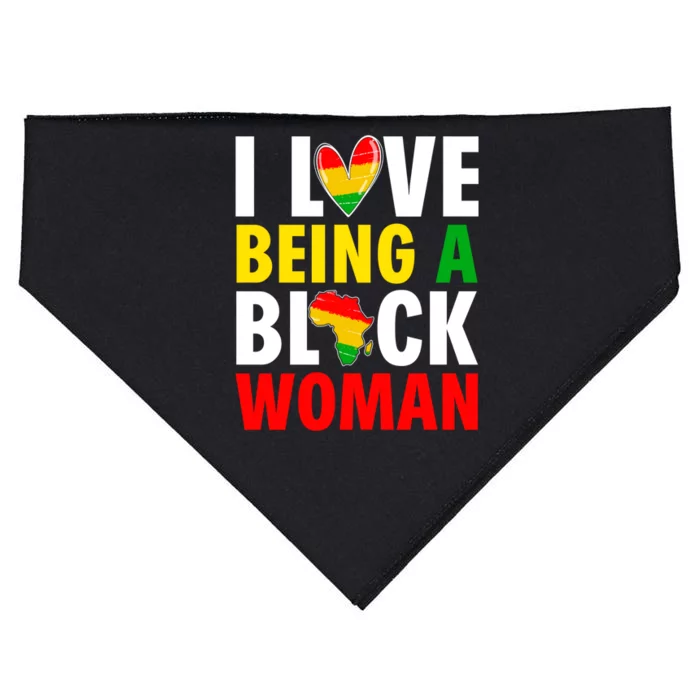 I Love Being A Black Black History Month Afro Meaningful Gift USA-Made Doggie Bandana