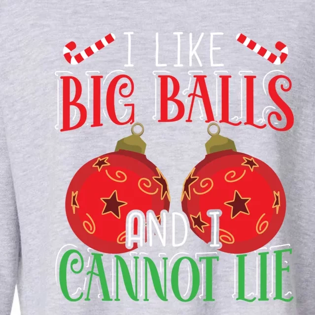 I Like Big Balls And Cannot Lie Funny Christmas Meaningful Gift Cropped Pullover Crew