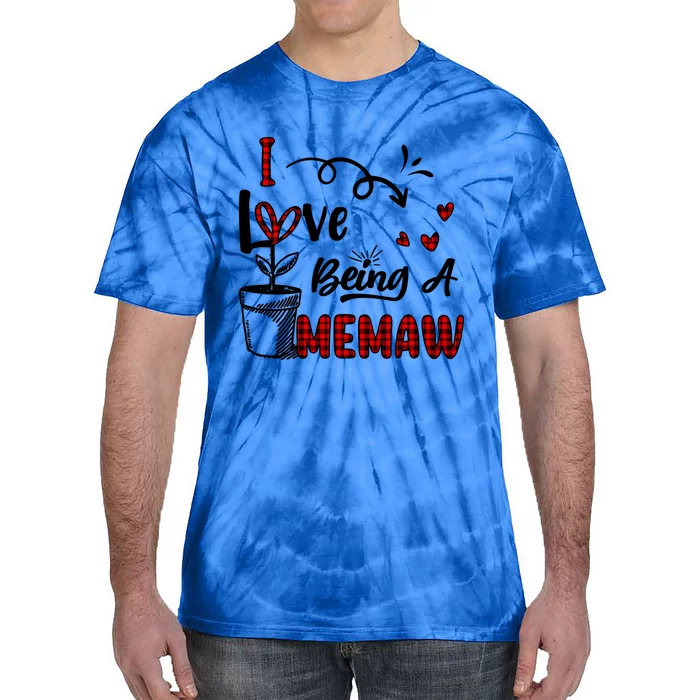 I Love Being A Memaw Cute Hearts Funny Gift For Memaw Cool Gift Tie-Dye T-Shirt