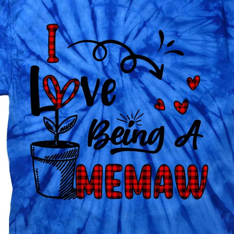 I Love Being A Memaw Cute Hearts Funny Gift For Memaw Cool Gift Tie-Dye T-Shirt