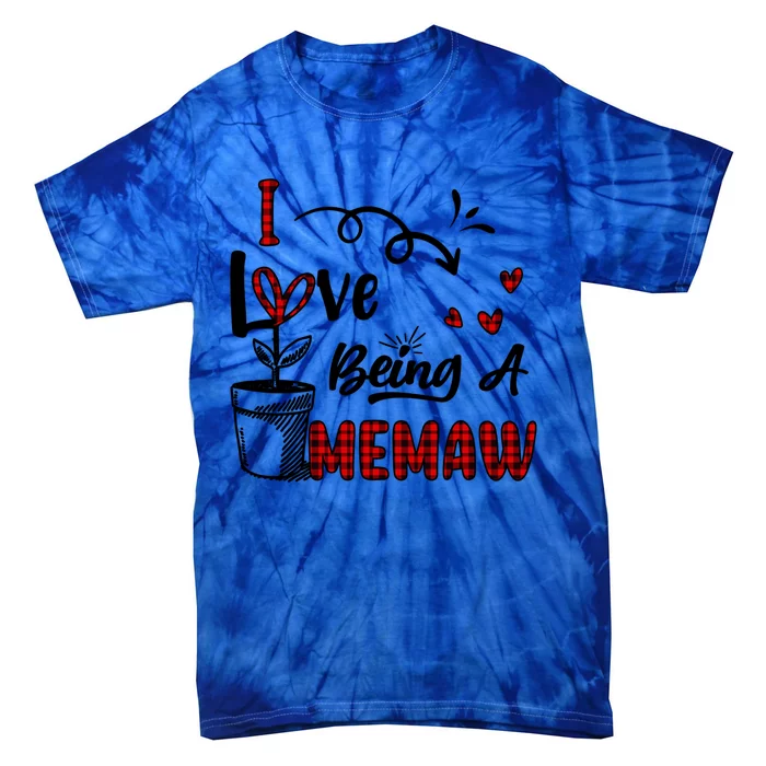 I Love Being A Memaw Cute Hearts Funny Gift For Memaw Cool Gift Tie-Dye T-Shirt