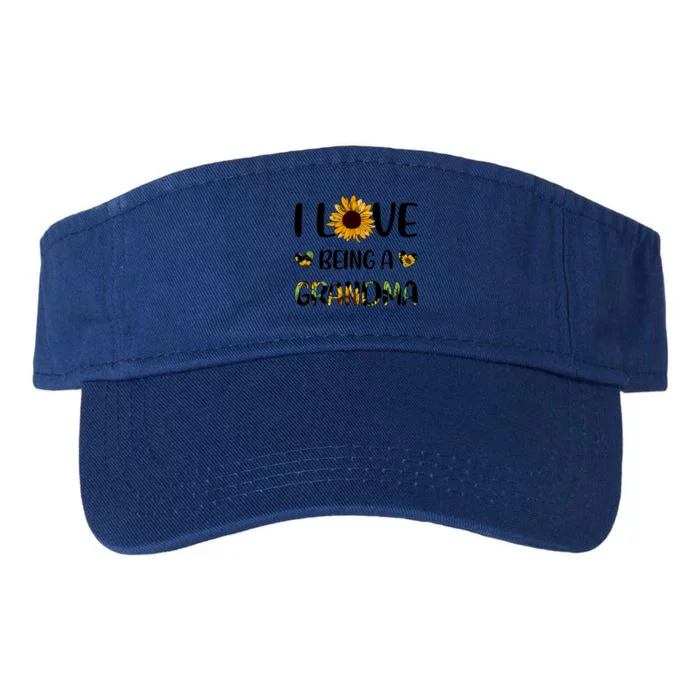 I Love Being A Grandma Sunflower Gift Valucap Bio-Washed Visor