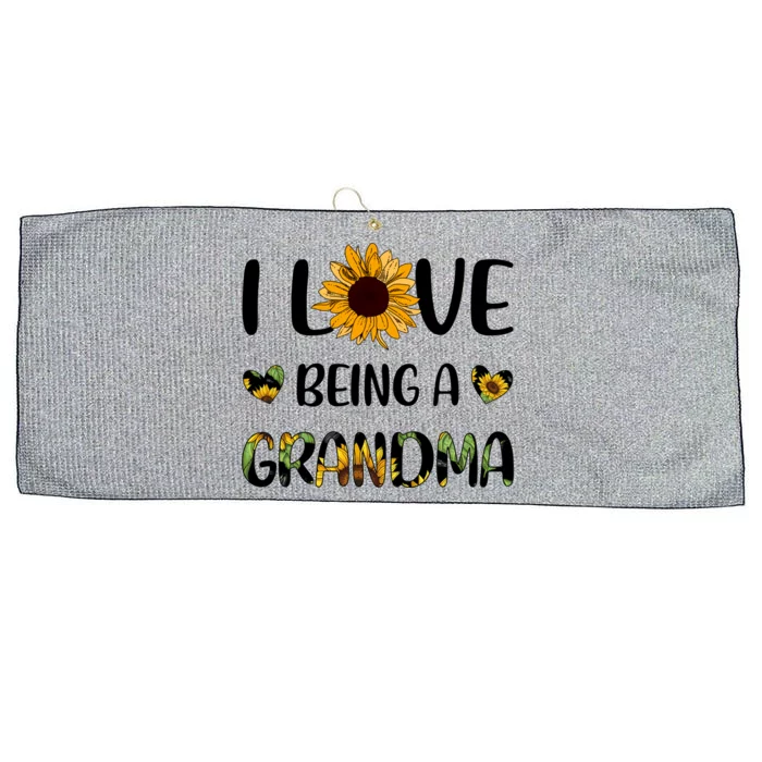 I Love Being A Grandma Sunflower Gift Large Microfiber Waffle Golf Towel