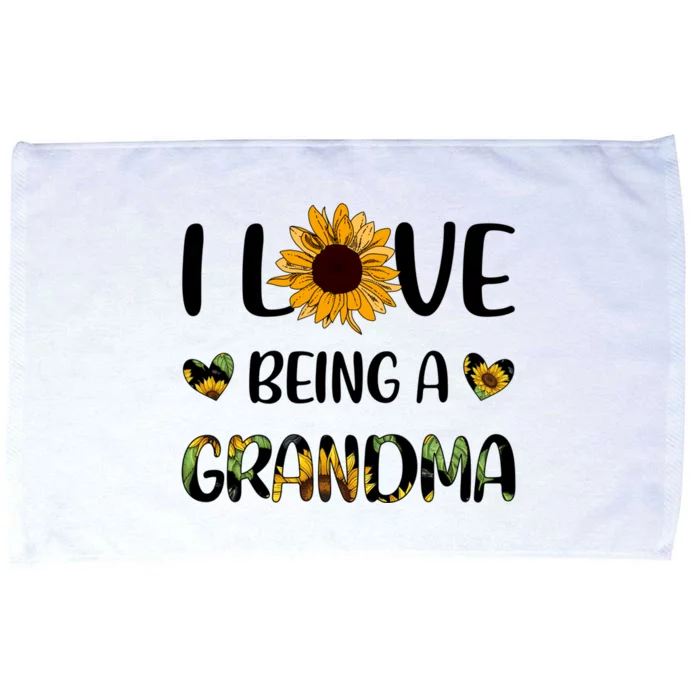 I Love Being A Grandma Sunflower Gift Microfiber Hand Towel