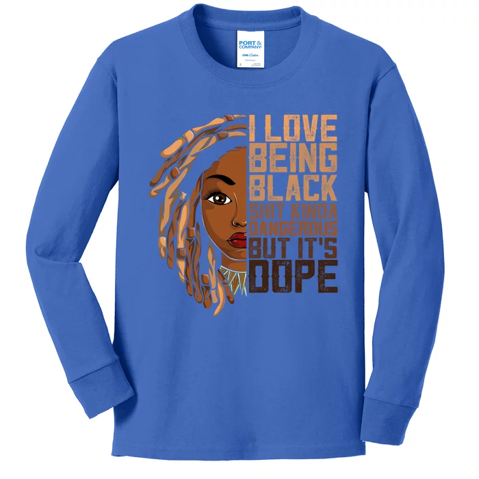 I Love Being Black Melanin African American Great Gift Kids Long Sleeve Shirt