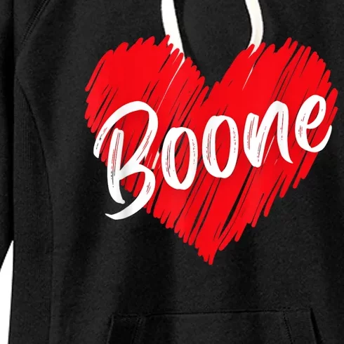 I Love Boone Heart Personalized Name Boone Women's Fleece Hoodie