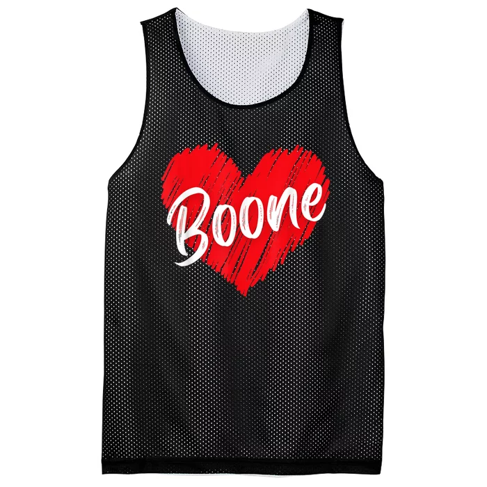 I Love Boone Heart Personalized Name Boone Mesh Reversible Basketball Jersey Tank