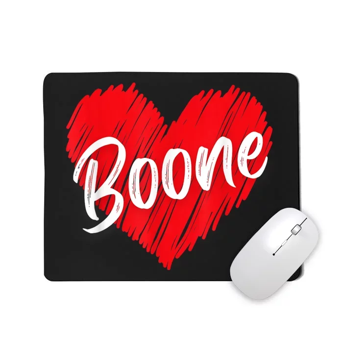 I Love Boone Heart Personalized Name Boone Mousepad