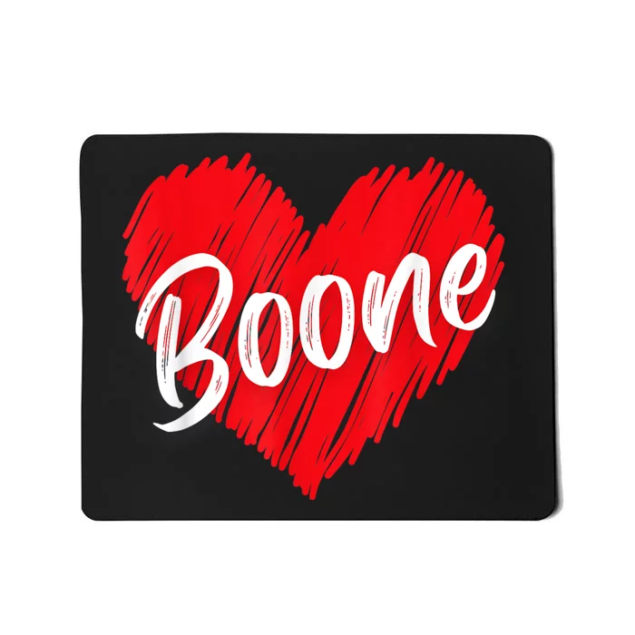 I Love Boone Heart Personalized Name Boone Mousepad