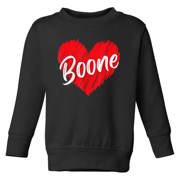 I Love Boone Heart Personalized Name Boone Toddler Sweatshirt