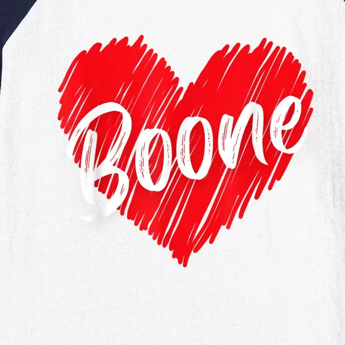 I Love Boone Heart Personalized Name Boone Baseball Sleeve Shirt