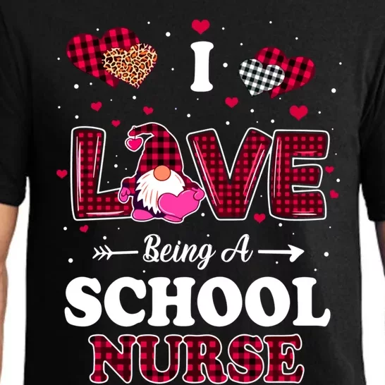 I Love Being A School Nurses Teacher Valentines Day Gnome Gift Pajama Set