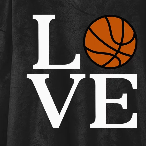 I Love Basketball Hooded Wearable Blanket