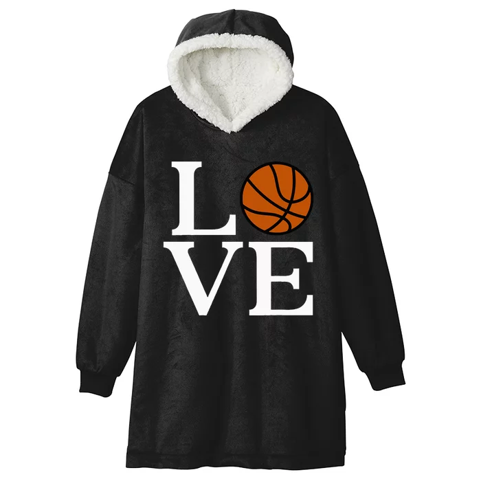 I Love Basketball Hooded Wearable Blanket