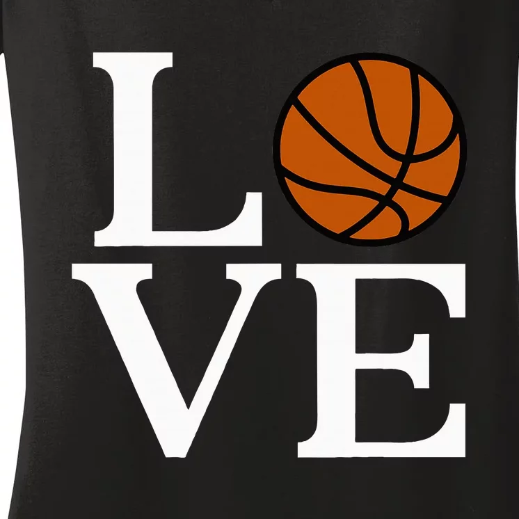 I Love Basketball Women's V-Neck T-Shirt