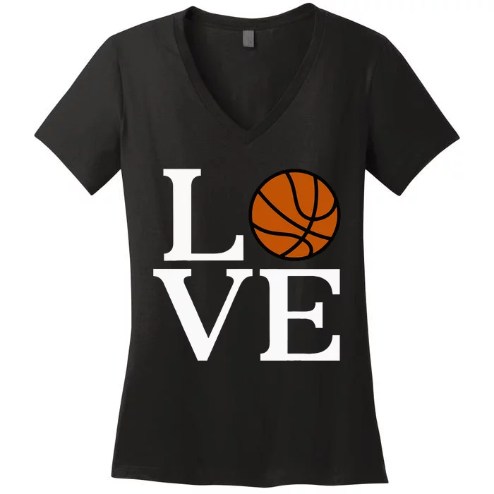 I Love Basketball Women's V-Neck T-Shirt