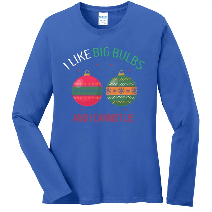 I Like Big Bulbs And I Cannot Lie Christmas Couples Present Gift Ladies Long Sleeve Shirt