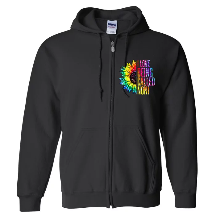 I Love Being Called Noni Sunflower Tie Dye Mother's Day Full Zip Hoodie