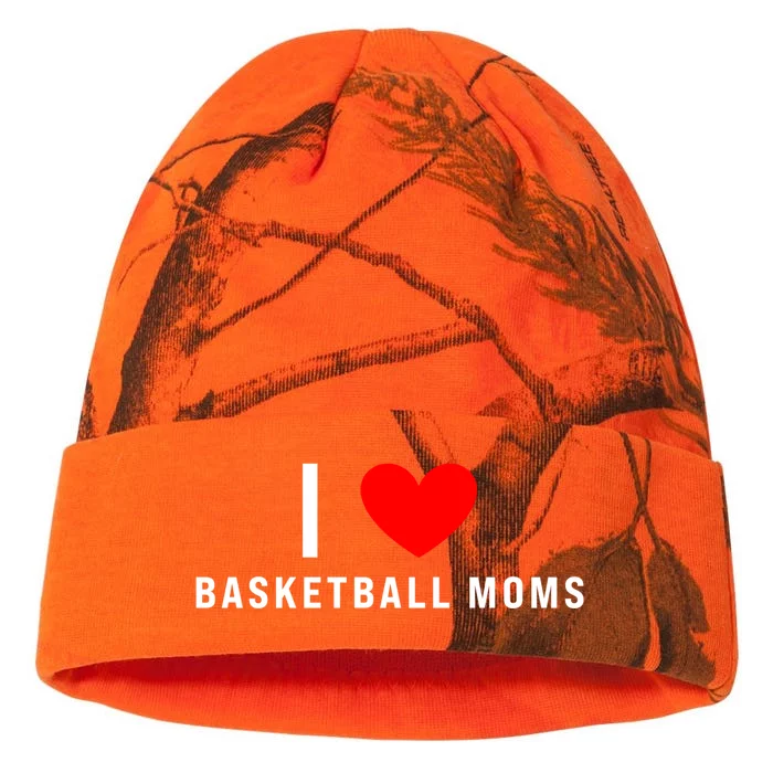 I Love Basketball Moms Funny Red Heart Gift Kati - 12in Camo Beanie