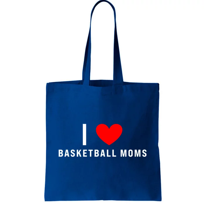 I Love Basketball Moms Funny Red Heart Gift Tote Bag