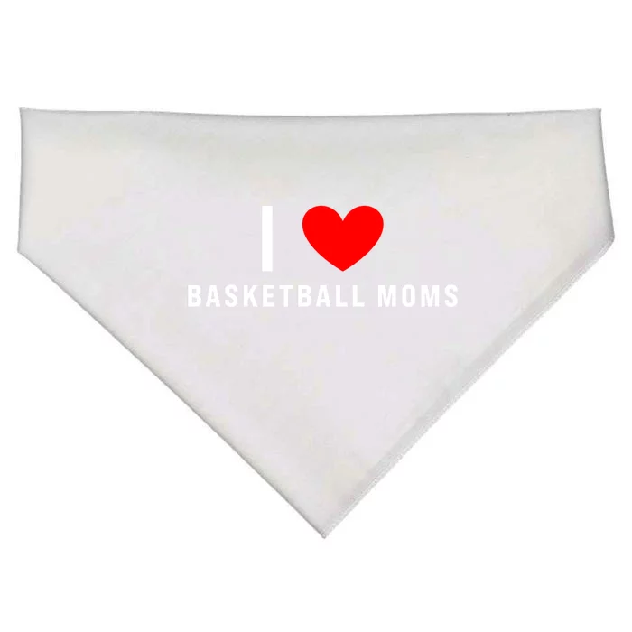 I Love Basketball Moms Funny Red Heart Gift USA-Made Doggie Bandana