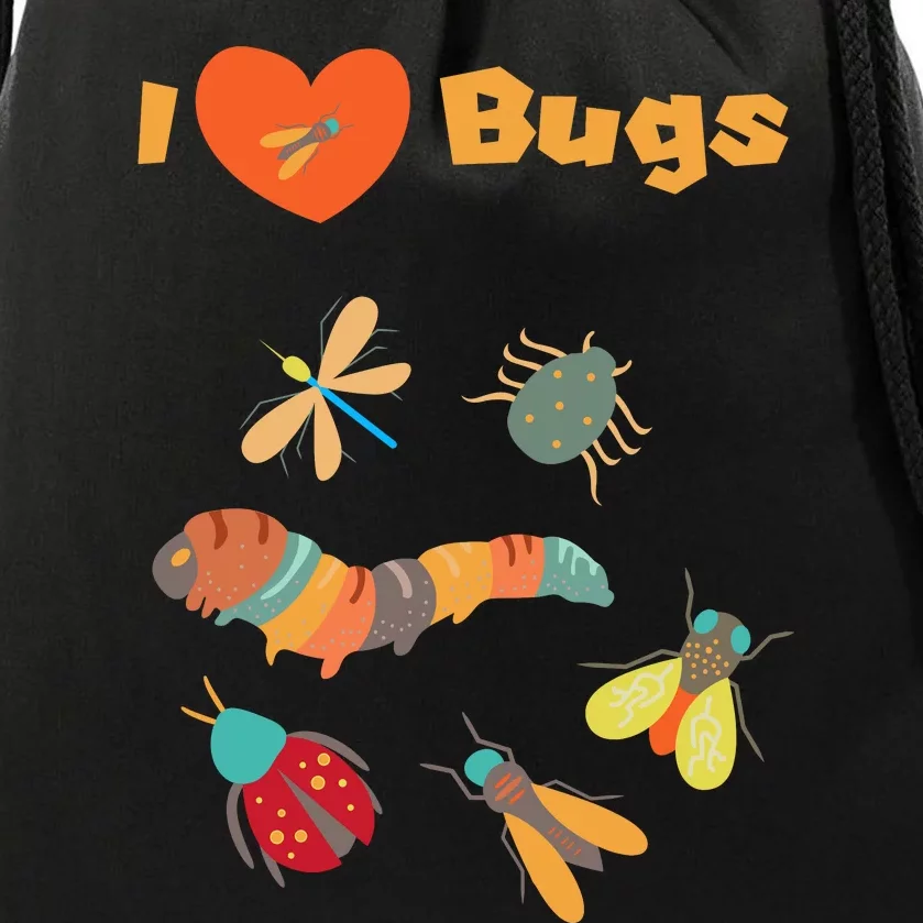 I Love Bugs Insect Bug Collecting Design For Collectors Drawstring Bag