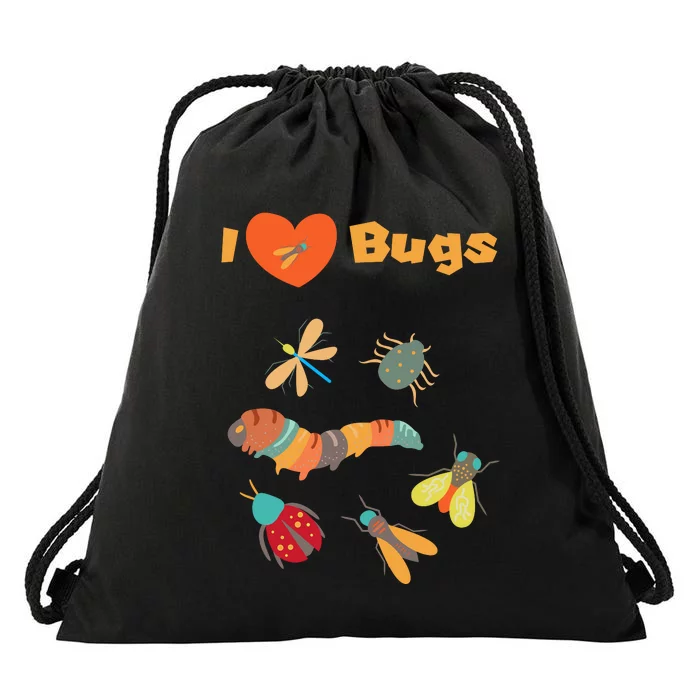 I Love Bugs Insect Bug Collecting Design For Collectors Drawstring Bag