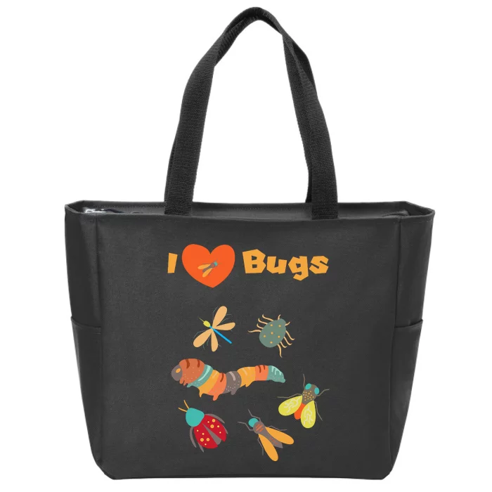 I Love Bugs Insect Bug Collecting Design For Collectors Zip Tote Bag