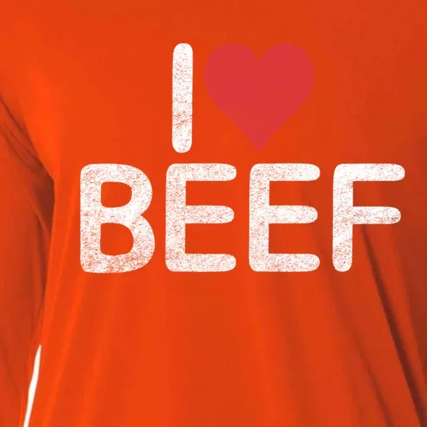 I Love Beef Gift Cooling Performance Long Sleeve Crew