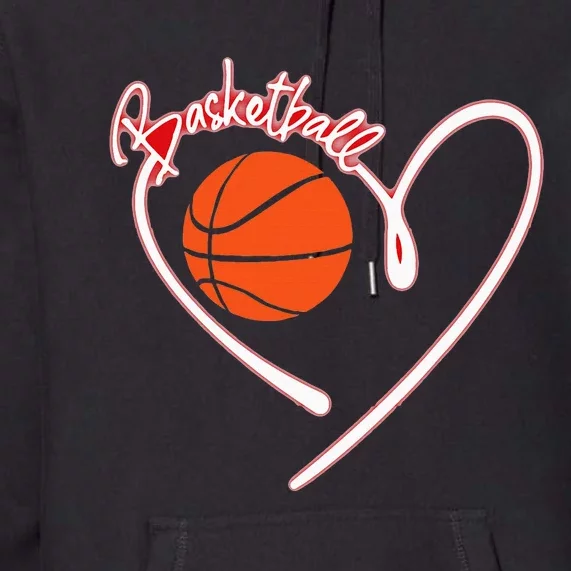 I Love Basketball Girl Basketball Player Heart Premium Hoodie