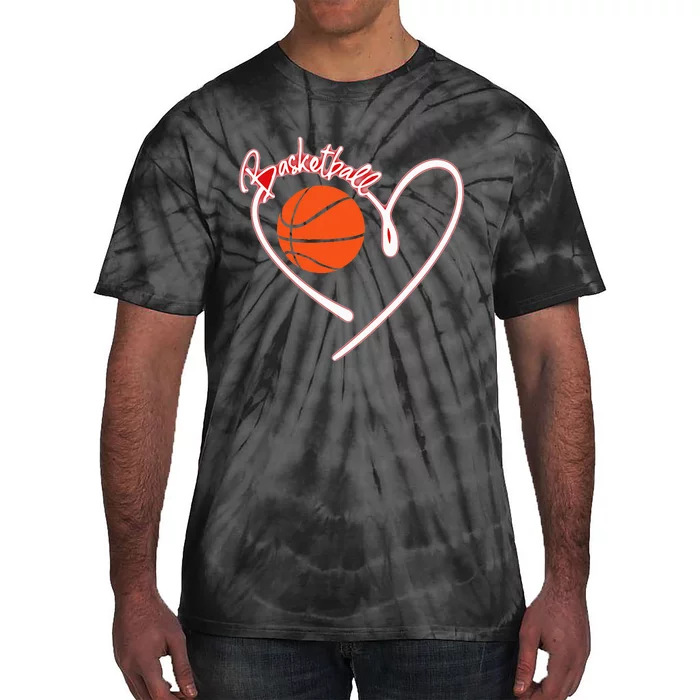 I Love Basketball Girl Basketball Player Heart Tie-Dye T-Shirt