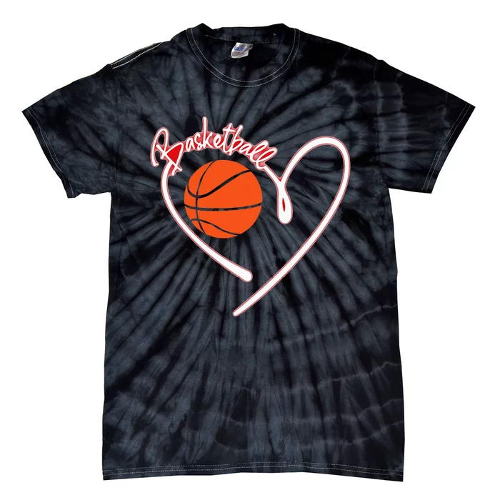 I Love Basketball Girl Basketball Player Heart Tie-Dye T-Shirt