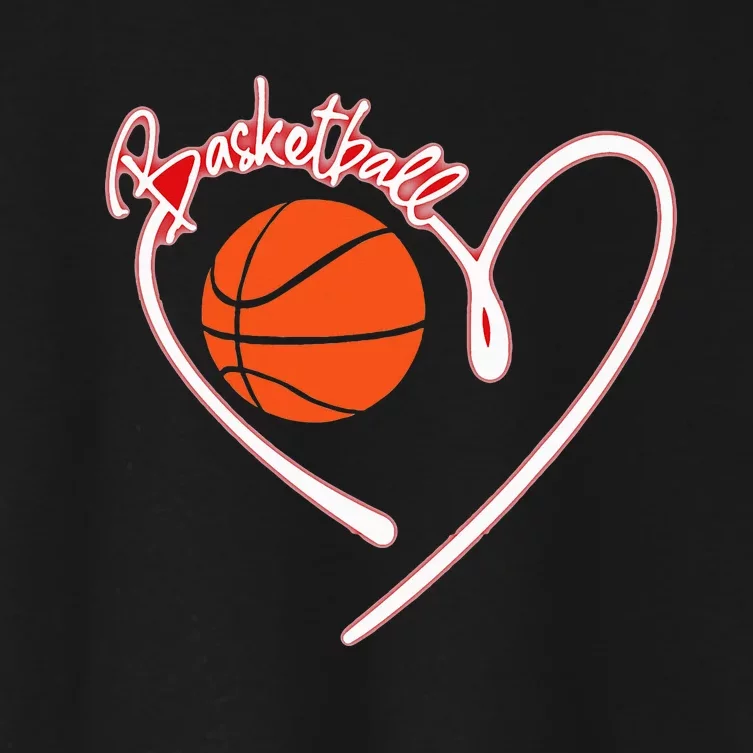 I Love Basketball Girl Basketball Player Heart Women's Crop Top Tee