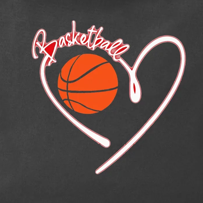 I Love Basketball Girl Basketball Player Heart Zip Tote Bag