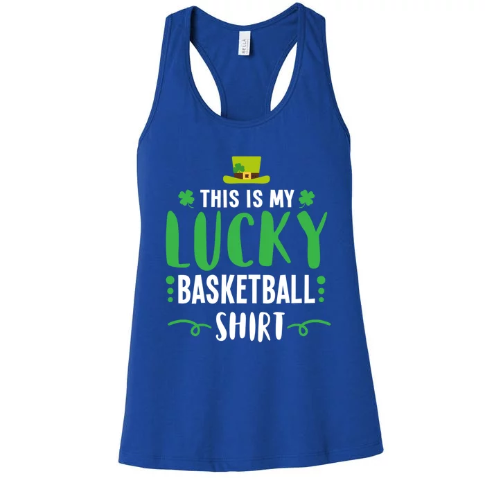 Irish Lucky Basketball Gift St Patricks Day Cute Gift Gift Women's Racerback Tank