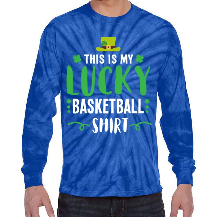 Irish Lucky Basketball Gift St Patricks Day Cute Gift Gift Tie-Dye Long Sleeve Shirt