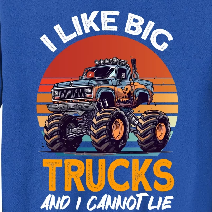 I Like Big Trucks And I Cannot Lie Vintage Monster Truck Gift Sweatshirt