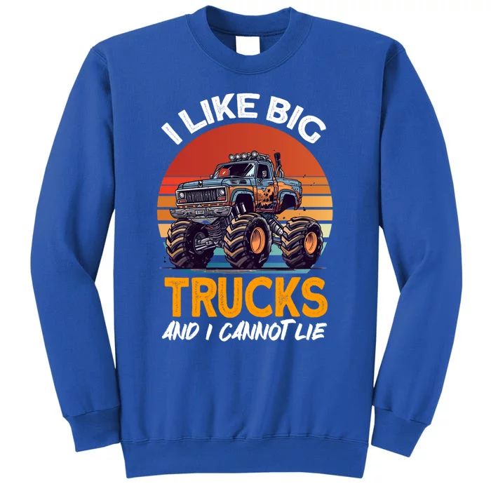 I Like Big Trucks And I Cannot Lie Vintage Monster Truck Gift Sweatshirt