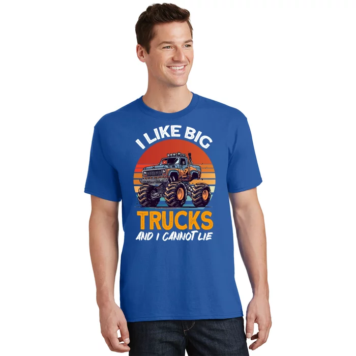 I Like Big Trucks And I Cannot Lie Vintage Monster Truck Gift T-Shirt