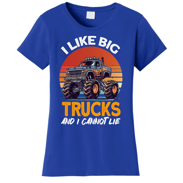 I Like Big Trucks And I Cannot Lie Vintage Monster Truck Gift Women's T-Shirt